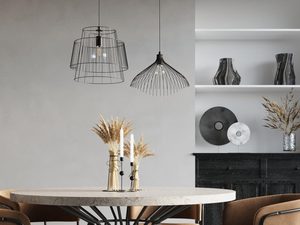 Miniaturka 9 - Metalowe lampy wiszące w stylu nowoczesnym nad stołem