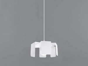 Miniaturka 1 - Geometryczna biała lampa z wygiętym kloszem