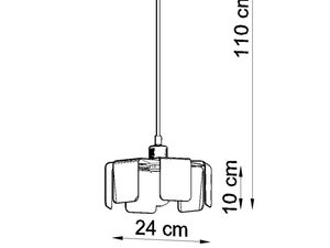 Miniaturka 10 - Schemat wymiarów lampy wiszącej o wysokości 110 cm