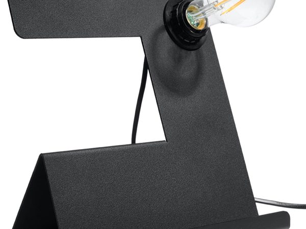 Stylowa lampka LED z metalu w kształcie litery Z, kolor czarny