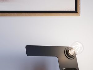 Miniaturka 4 - Designerska czarna lampka biurkowa z uchwytem na smartfona