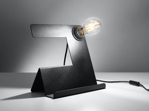 Miniaturka 2 - Czarna lampka biurkowa LED z żarówką typu Edison