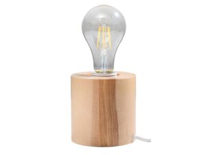 Miniaturka 9 - Lampa stołowa z walcową podstawą z naturalnego drewna