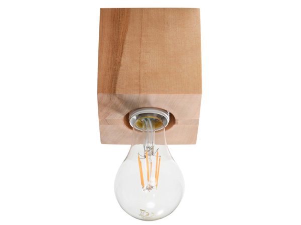 Lampa z drewna litego i klasyczną żarówką LED w stylu retro
