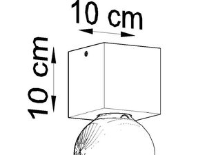 Miniaturka 5 - Rysunek lampy z kostką 10x10 cm i widoczną żarówką w stylu vintage