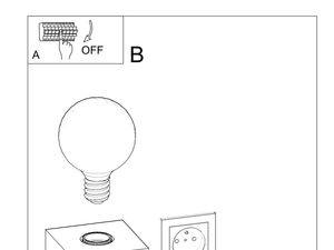 Miniaturka 7 - Techniczny rysunek montażu prostej lampy naściennej