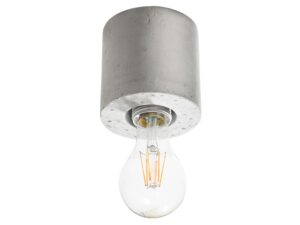 Miniaturka 8 - Lampa z cylindryczną szarą podstawą – żarówka widoczna od dołu