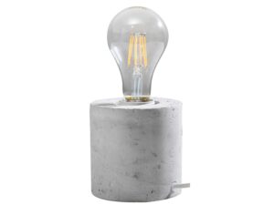 Miniaturka 8 - Prosta betonowa lampa stołowa z dużą żarówką dekoracyjną