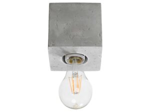 Miniaturka 8 - Lampa sufitowa z żarówką LED w szarej kostce z betonu architektonicznego
