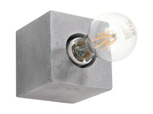 Miniaturka 8 - Zbliżenie na industrialną lampę ścienną z betonowym kloszem