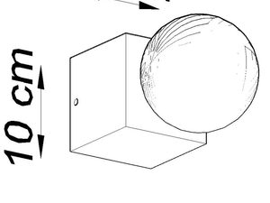 Miniaturka 6 - Rysunek techniczny lampy – betonowy sześcian 10x10 cm z żarówką