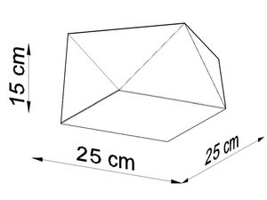 Miniaturka 18 - Techniczny szkic lampy LED 25 × 25 cm o ostrym kącie nachylenia