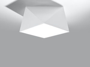 Miniaturka 7 - Minimalistyczna biała lampa LED z pochylonymi ścianami