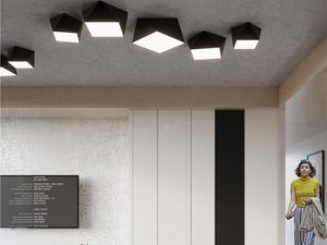 Miniaturka 17 - Designerska czarna lampa LED sufitowa z kontrastowym kloszem