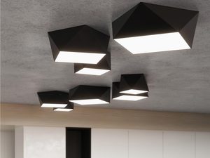Miniaturka 15 - Czarne geometryczne lampy LED na suficie w nowoczesnym wnętrzu