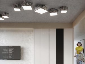 Miniaturka 5 - Aranżacja salonu z lampami LED o kanciastym kształcie