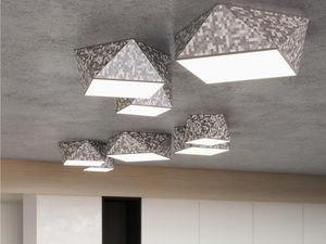 Miniaturka 3 - Lampa LED sufitowa o geometrycznym kształcie w salonie