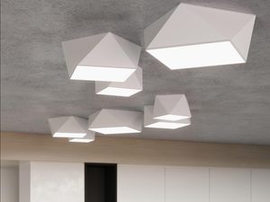 Miniaturka 9 - Geometryczne białe lampy LED sufitowe w aranżacji nowoczesnego wnętrza