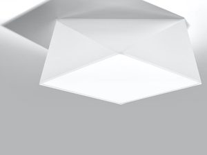 Miniaturka 7 - Biała lampa LED sufitowa o subtelnie pochylonej powierzchni