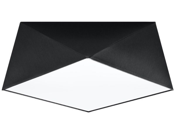 Czarna lampa LED natynkowa z białym dyfuzorem