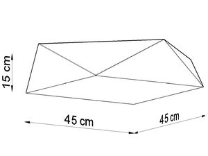 Miniaturka 18 - Rysunek techniczny lampy LED 45 × 45 cm z mocowaniem