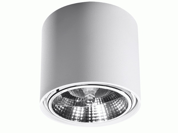 Biała lampa LED sufitowa o cylindrycznym kształcie