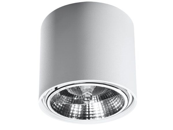 Biała lampa LED sufitowa o cylindrycznym kształcie