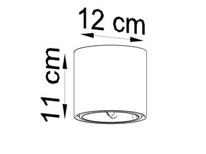 Miniaturka 19 - Techniczny rysunek lampy LED 11 × 12 cm, montaż natynkowy