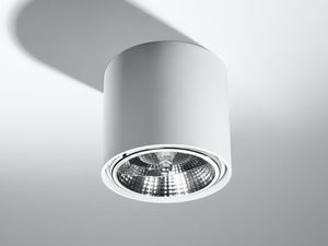 Miniaturka 1 - Designerska srebrna lampa LED sufitowa z wąskim strumieniem