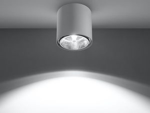 Miniaturka 2 - Szara cylindryczna oprawa LED z miękkim odbiciem światła