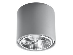 Miniaturka 6 - Szara oprawa LED cylindryczna z mlecznym odbłyśnikiem