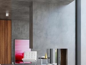 Miniaturka 4 - Betonowe wnętrze z białymi punktami LED na suficie