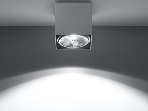 Miniaturka 2 - Lampa LED kwadratowa szara z odbłyśnikiem, mocne światło