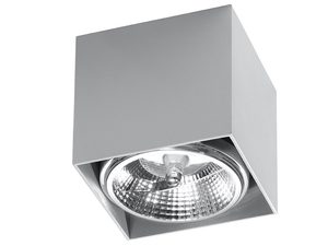 Miniaturka 6 - Designerska lampa LED szara , natynkowa z mocnym odbiciem światła