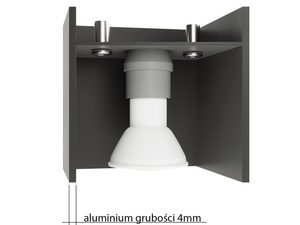 Miniaturka 20 - Przekrój oprawy LED sufitowej z gwintem GU10 i aluminiowym korpusem