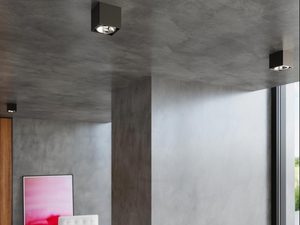 Miniaturka 17 - Czarne oprawy punktowe LED w nowoczesnym suficie betonowym