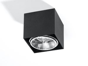 Miniaturka 13 - Minimalistyczna czarna lampa sufitowa LED w kształcie sześcianu