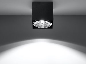 Miniaturka 14 - Czarna kwadratowa oprawa LED natynkowa z odbłyśnikiem