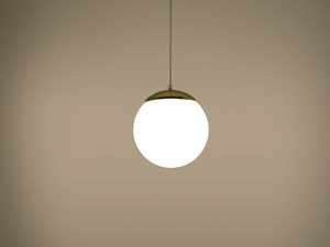 Miniaturka 6 - Lampa wisząca kula biała ze złotem i oświetleniem
