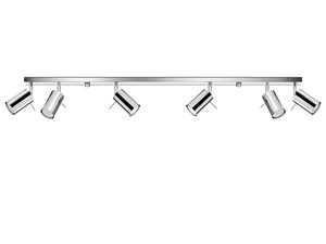 Miniaturka 10 - Listwa sufitowa chromowana z sześcioma reflektorami regulowanymi