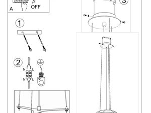 Miniaturka 13 - Rysunek techniczny montażu lampy półkulistej