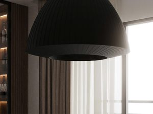 Miniaturka 11 - Designerska czarna lampa wisząca w formie kopuły z teksturą