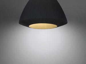 Miniaturka 8 - Czarna kopułowa lampa LED z delikatnym złotym wnętrzem