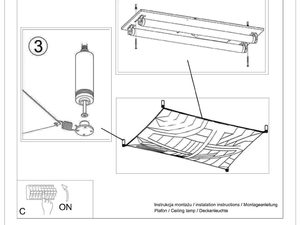 Miniaturka 7 - Rysunek techniczny montażu lampy z metalowym uchwytem