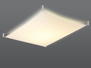 Miniaturka 2 - Nowoczesna kwadratowa lampa sufitowa z mlecznym kloszem