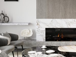 Miniaturka 4 - Aranżacja salonu z kinkietem LED i drewnianą ścianą