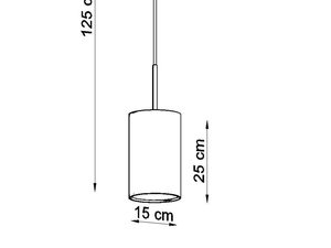 Miniaturka 12 - Schemat techniczny cylindrycznej lampy LED o wysokości 126 cm