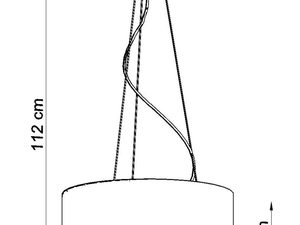 Miniaturka 12 - Rysunek techniczny białej lampy LED, wysokość 112 cm