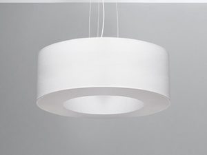 Miniaturka 7 - Designerska lampa LED biała, pierścień światła, widok z dołu