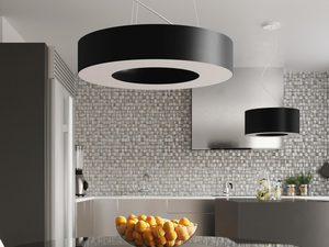 Miniaturka 4 - Okrągła lampa LED nad stołem w stylu loftowym z czarnym kloszem